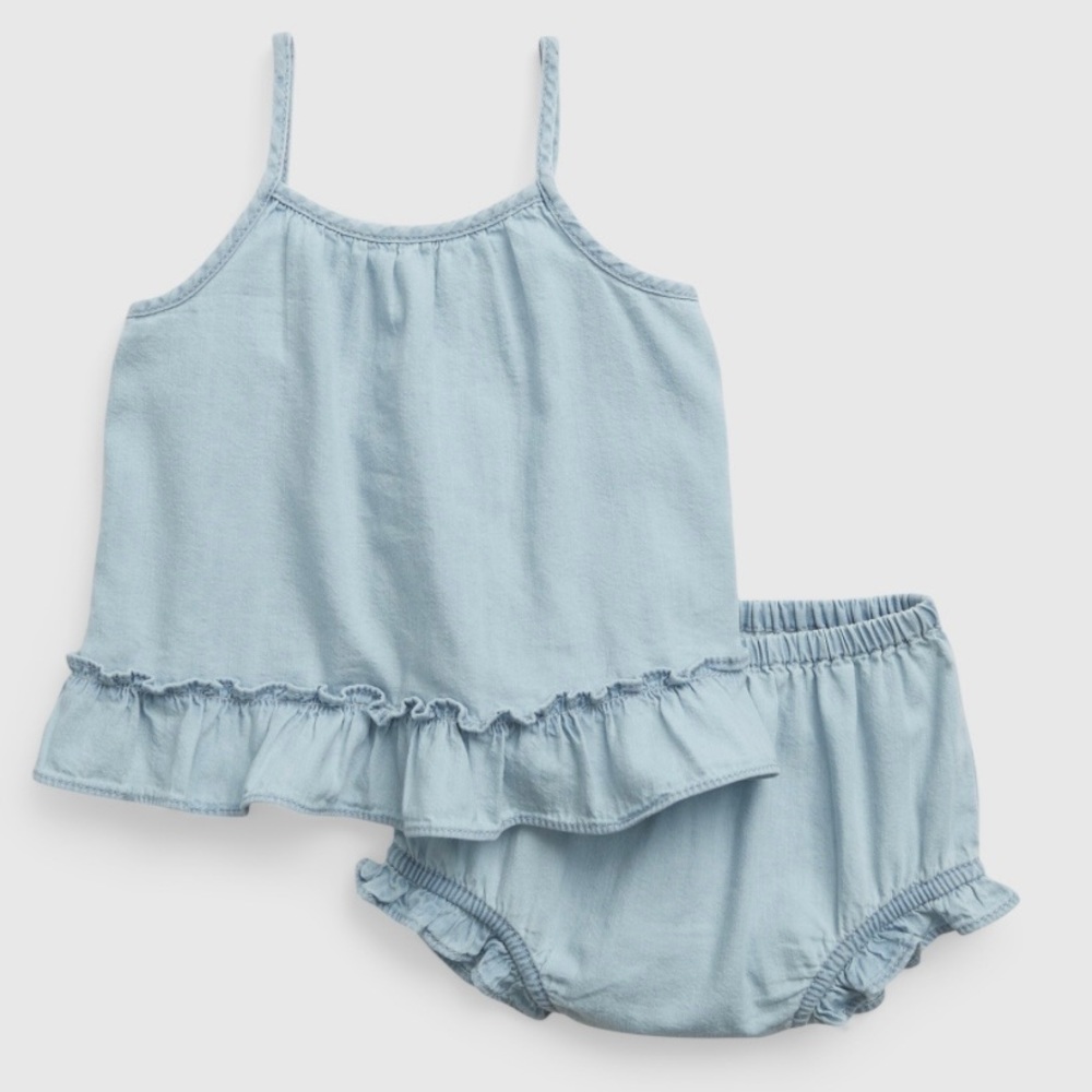 GAP Baby Ruffle Denim Outfit Set
